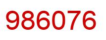 Number 986076 red image