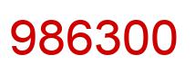 Number 986300 red image