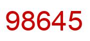 Number 98645 red image