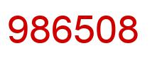 Number 986508 red image