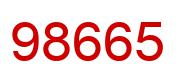 Number 98665 red image