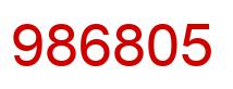 Number 986805 red image