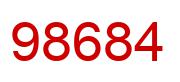 Number 98684 red image