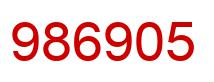 Number 986905 red image