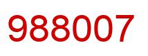 Number 988007 red image
