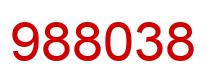 Number 988038 red image