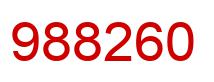 Number 988260 red image