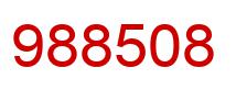 Number 988508 red image