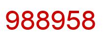 Number 988958 red image