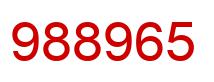 Number 988965 red image