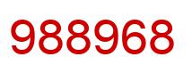 Number 988968 red image