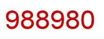 Number 988980 red image