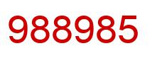 Number 988985 red image