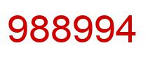 Number 988994 red image