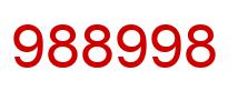 Number 988998 red image