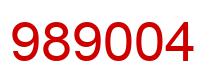 Number 989004 red image