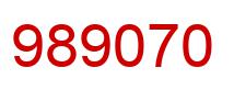 Number 989070 red image