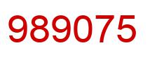 Number 989075 red image
