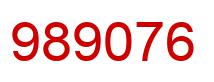 Number 989076 red image