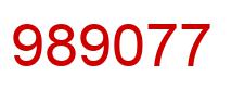 Number 989077 red image