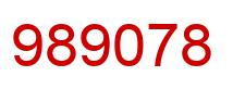 Number 989078 red image