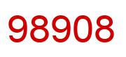 Number 98908 red image