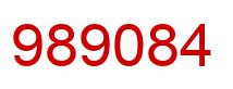 Number 989084 red image