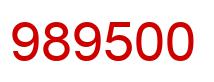 Number 989500 red image