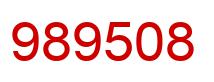 Number 989508 red image