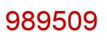 Number 989509 red image