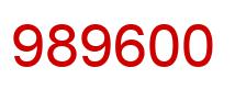 Number 989600 red image