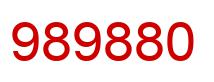 Number 989880 red image