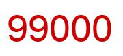 Number 99000 red image