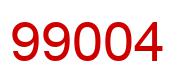 Number 99004 red image