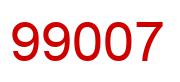 Number 99007 red image
