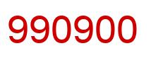 Number 990900 red image