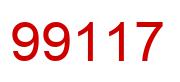 Number 99117 red image