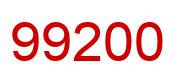 Number 99200 red image