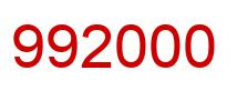 Number 992000 red image