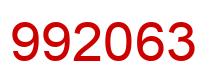 Number 992063 red image