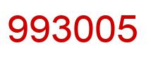 Number 993005 red image