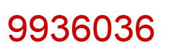 Number 9936036 red image