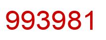 Number 993981 red image