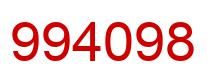 Number 994098 red image