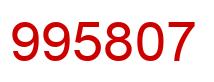 Number 995807 red image
