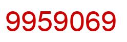 Número 9959069 imagen rojo