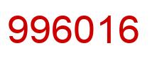 Number 996016 red image