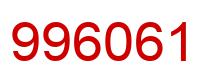Number 996061 red image