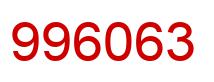 Number 996063 red image