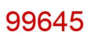 Number 99645 red image